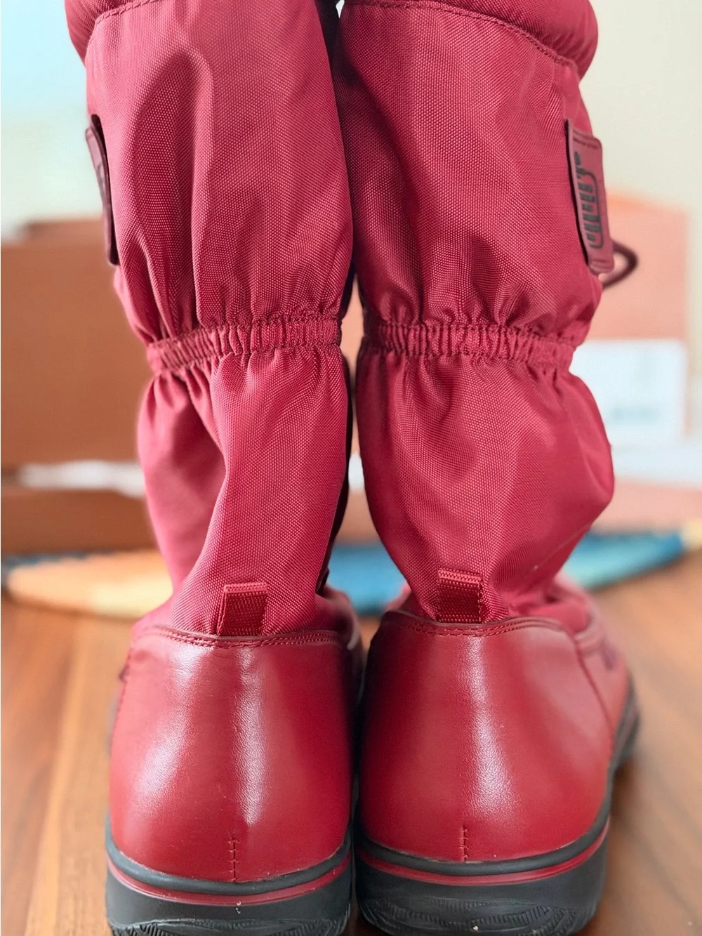 Coach Sage Nylon Aniline Leather Winter Boots Black Cherry Women’s 9M A9177